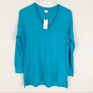 CROWN & IVY NWT V Neck Long High Low Sweater